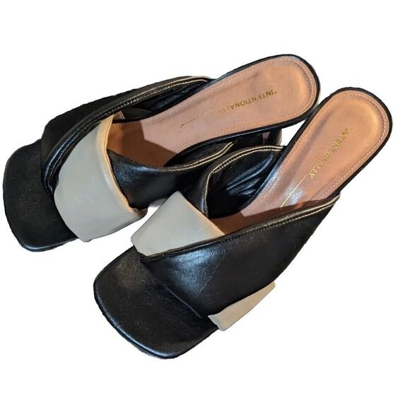 Intentionally Blank Tele Heel Sandals Verishop Garmentory Black White Slide 40‎ - Picture 4 of 6